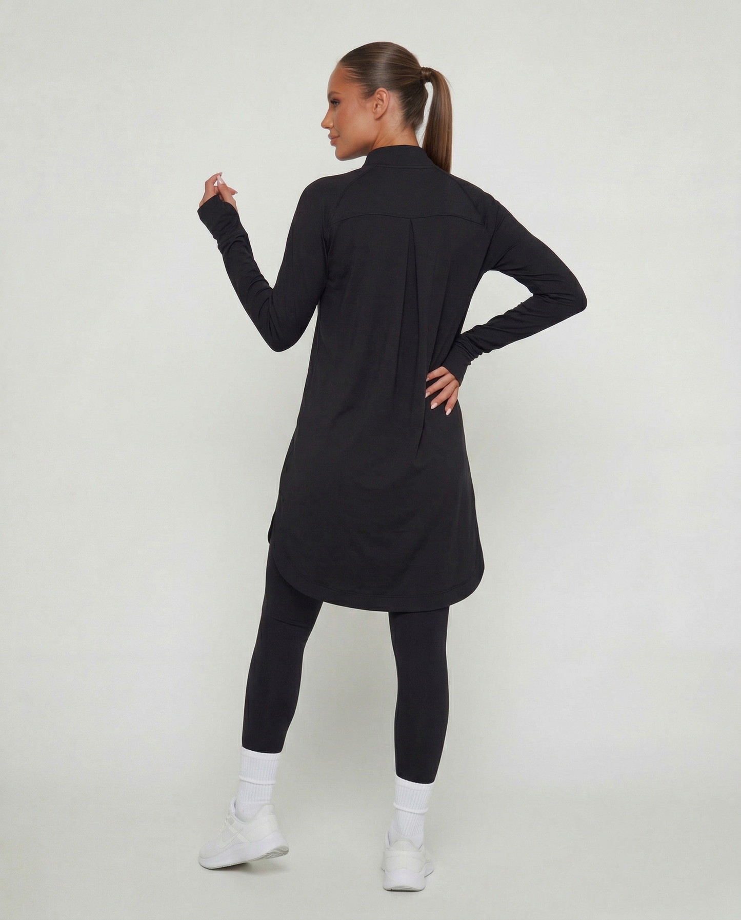 Half Zipper Sport Top Long Sleeves