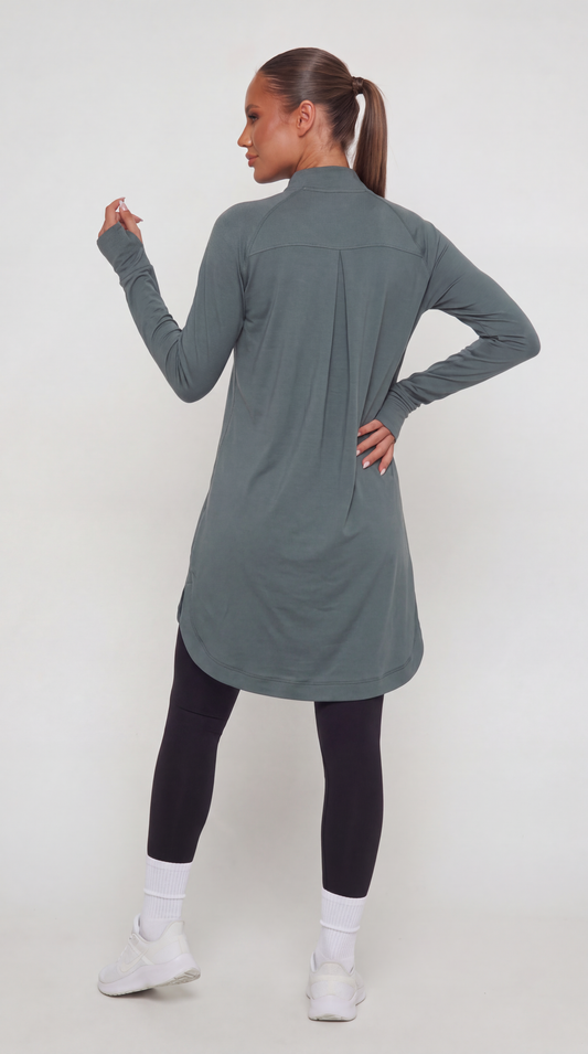 Half Zipper Sport Top Long Sleeves