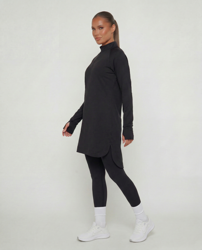 Half Zipper Sport Top Long Sleeves