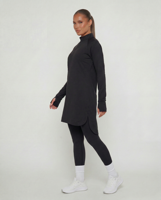 Half Zipper Sport Top Long Sleeves