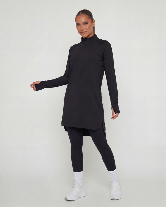 Half Zipper Sport Top Long Sleeves