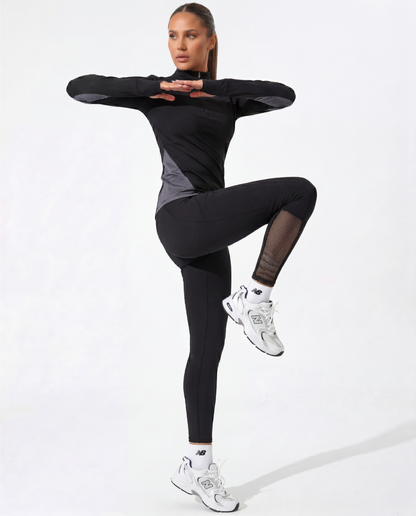 Half Zipper Sport Top Long Sleeves