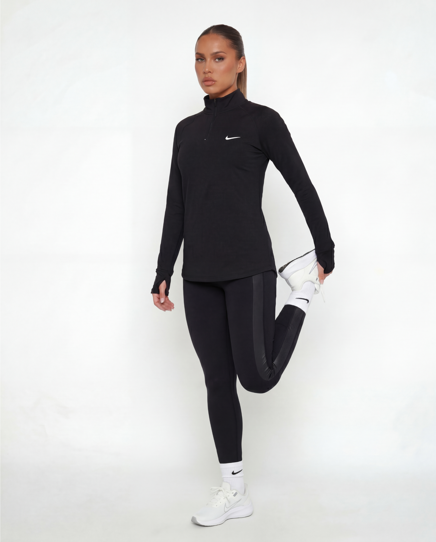 Half Zipper Sport Top Long Sleeves