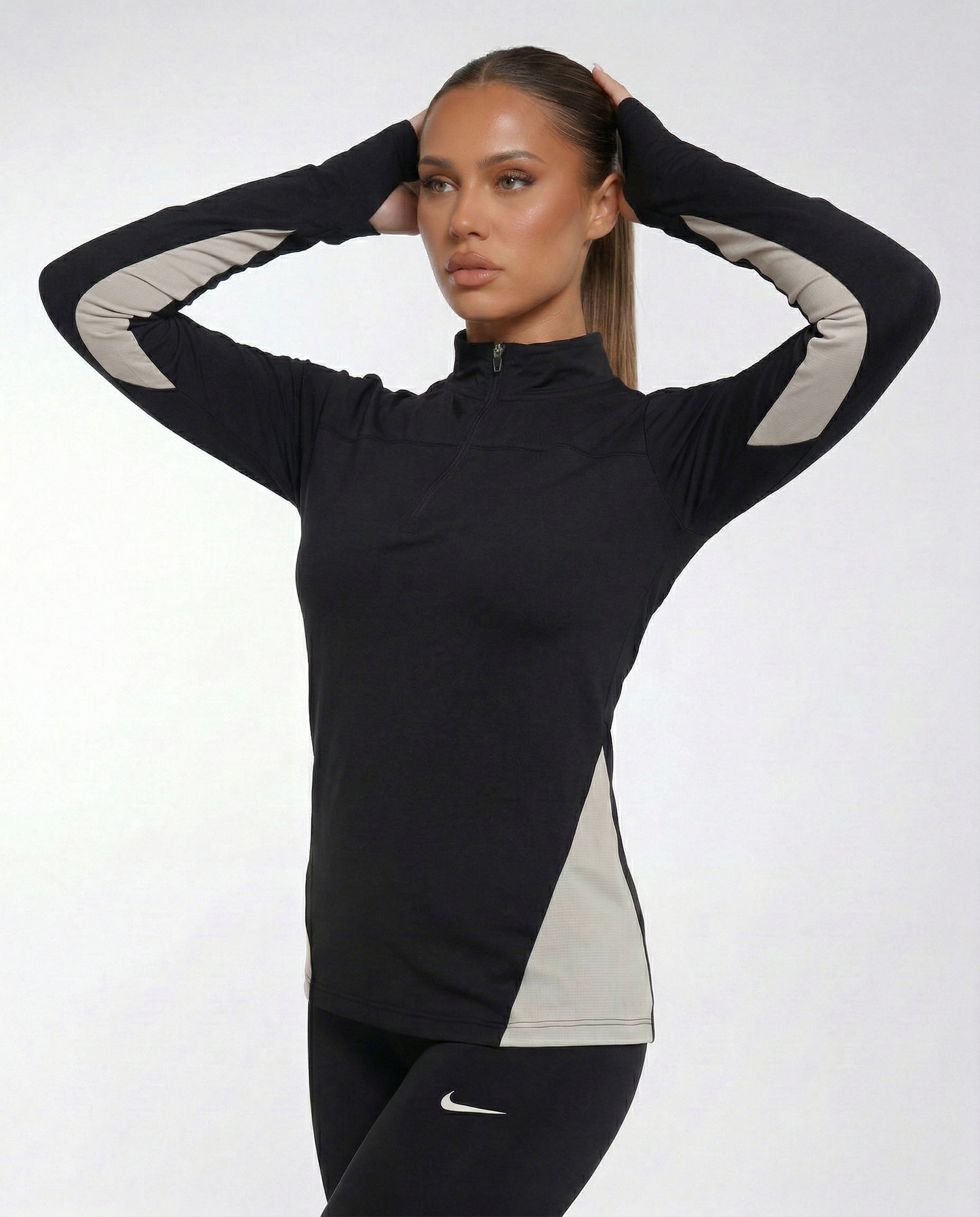 Half Zipper Sport Top Long Sleeves