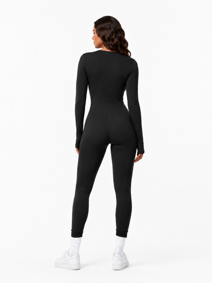 ZIPPER LONG SLEEVE JUMPSUIT