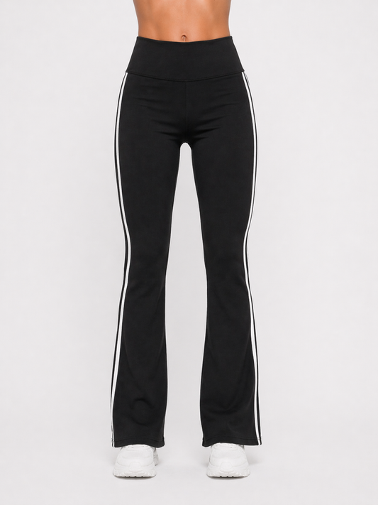Sport Legging Pants Flared Leg Side Stripe