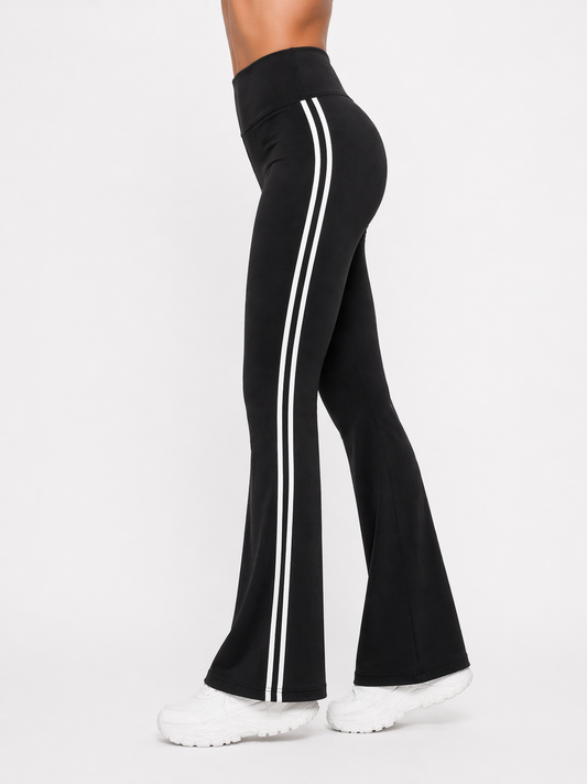 Sport Legging Pants Flared Leg Side Stripe