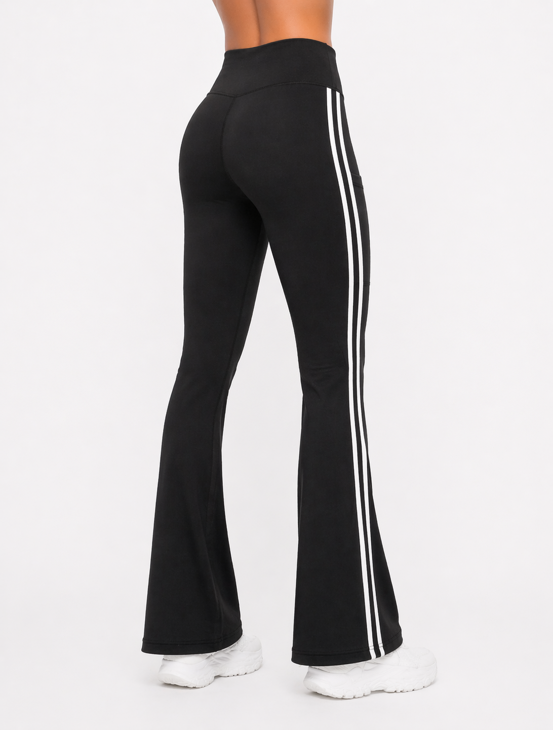 Sport Legging Pants Flared Leg Side Stripe