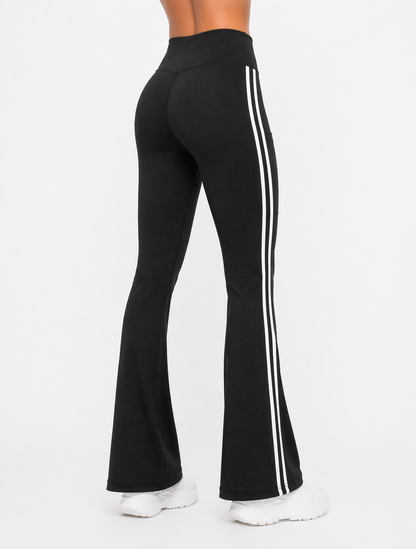 Sport Legging Pants Flared Leg Side Stripe