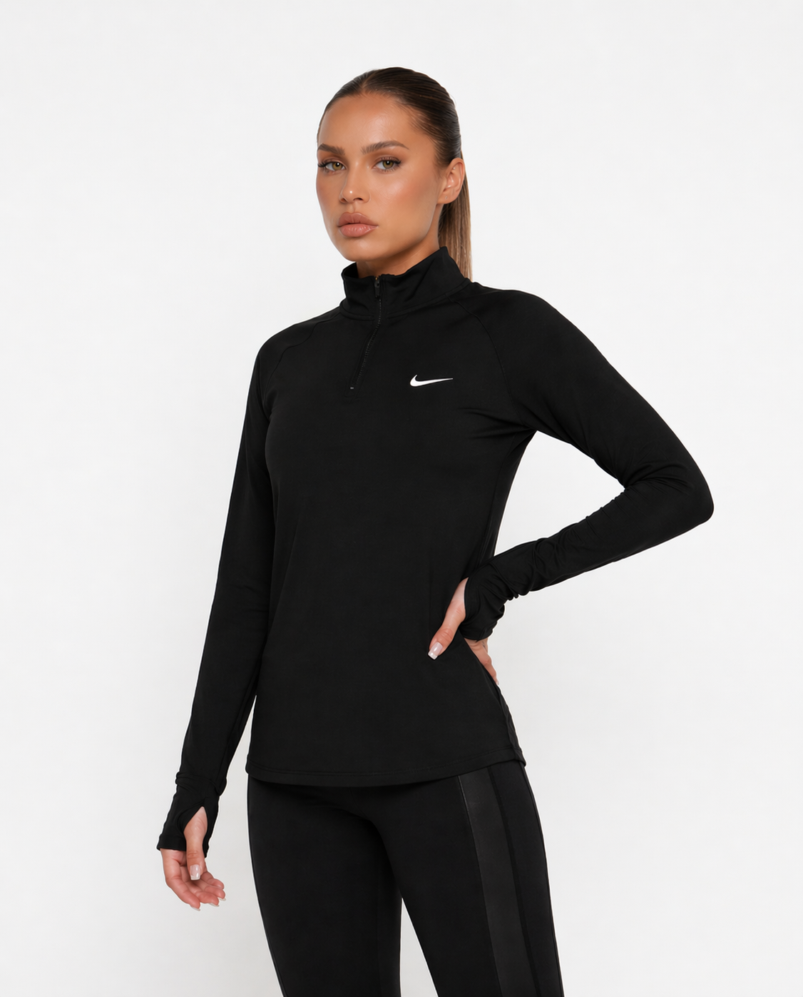 Half Zipper Sport Top Long Sleeves