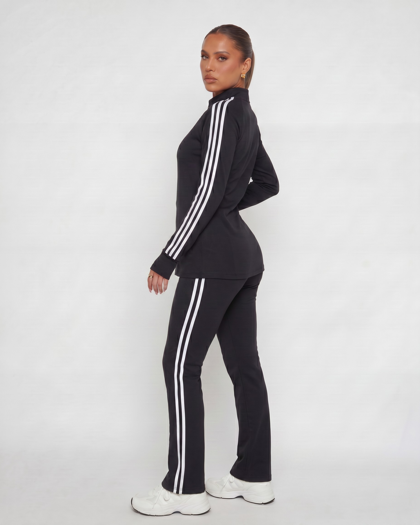 Long Sleeve Sport Jacket full zip with 3 Side Stripe