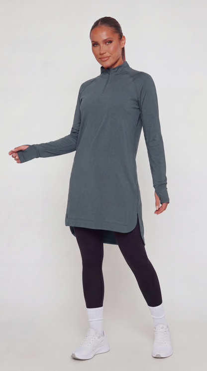 Half Zipper Sport Top Long Sleeves