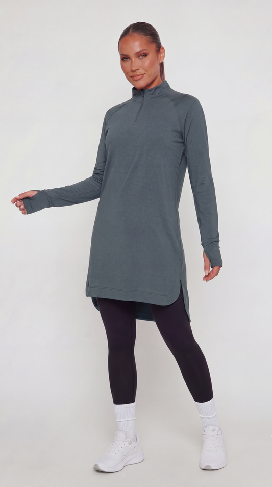 Half Zipper Sport Top Long Sleeves