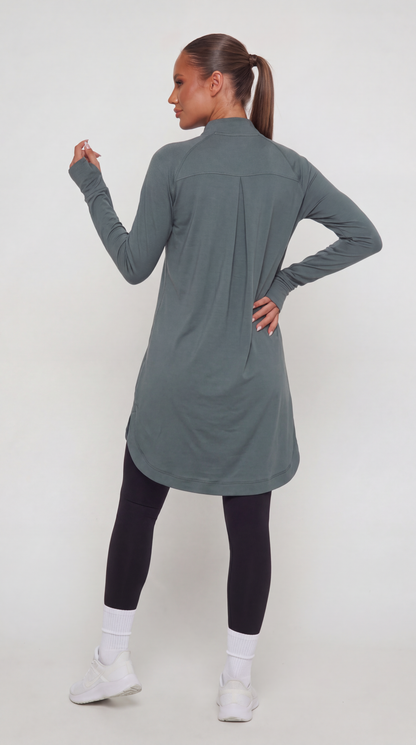 Half Zipper Sport Top Long Sleeves
