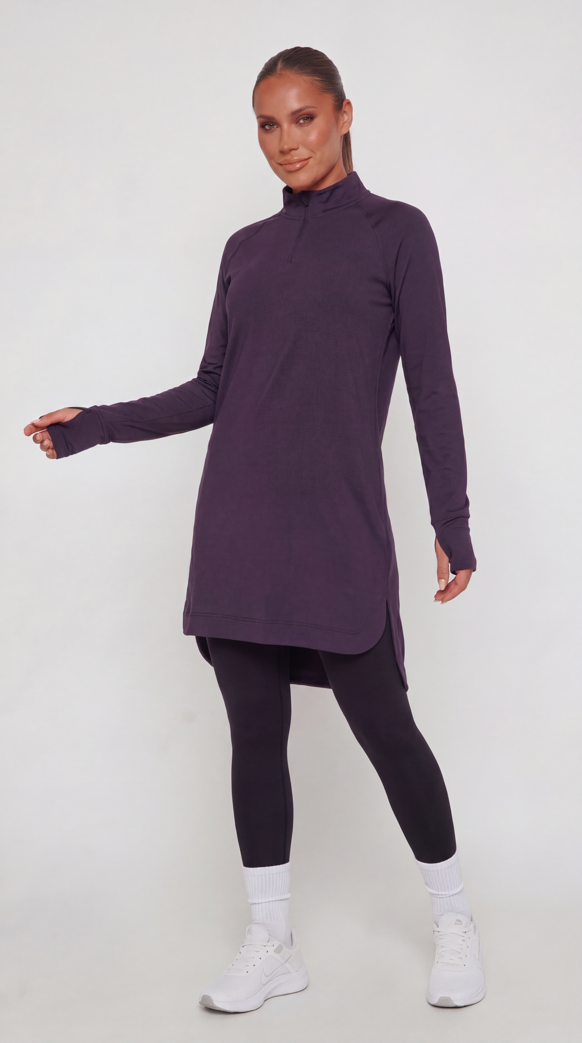 Half Zipper Sport Top Long Sleeves