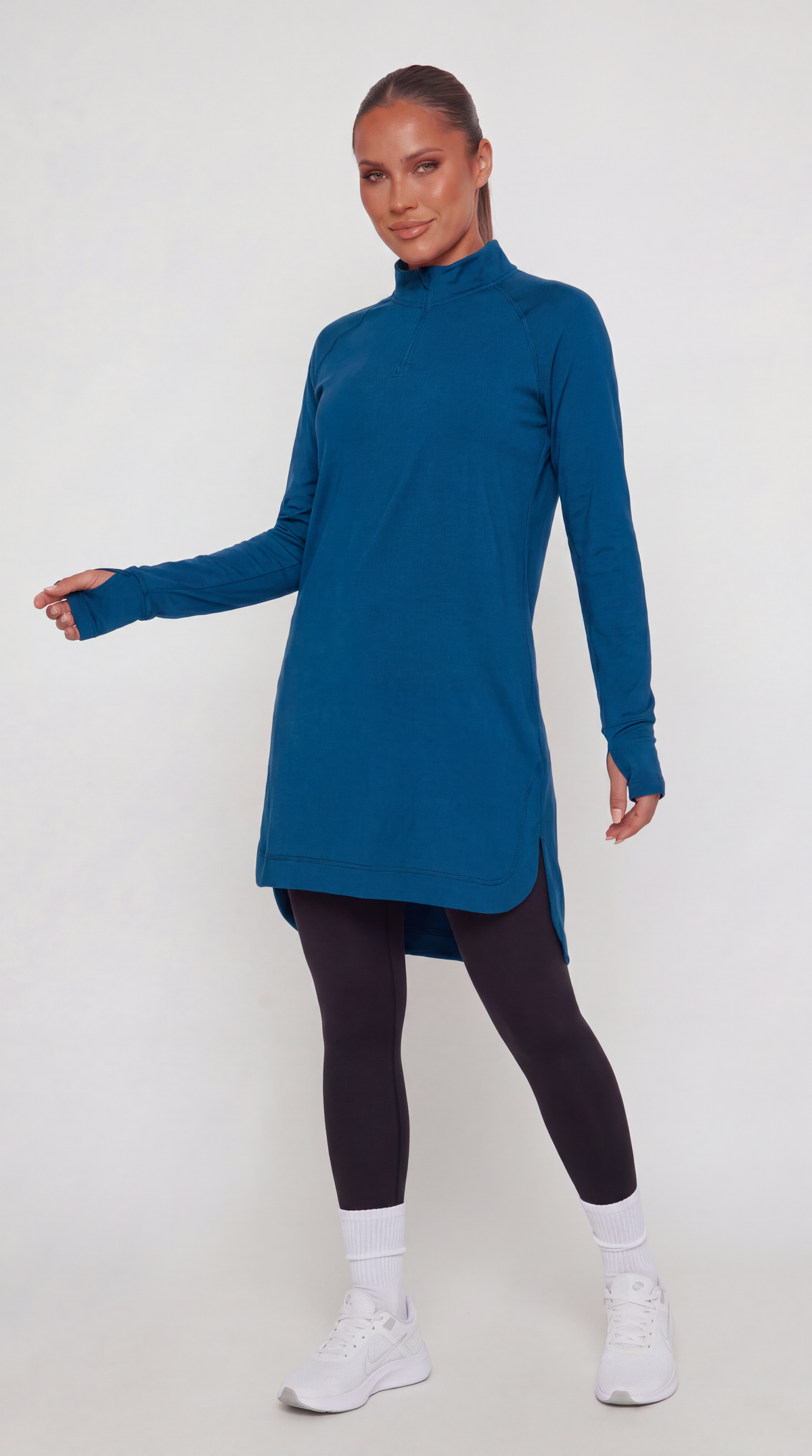 Half Zipper Sport Top Long Sleeves