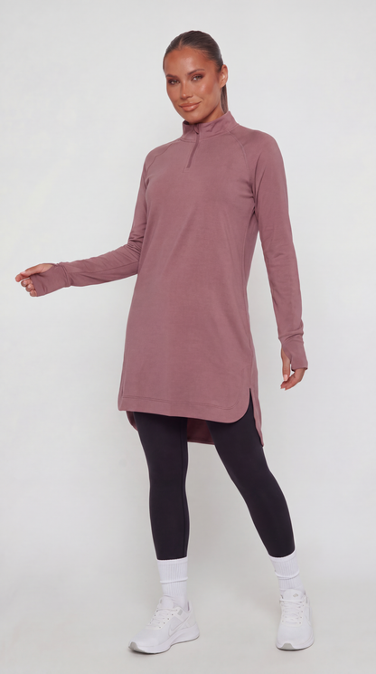 Half Zipper Sport Top Long Sleeves
